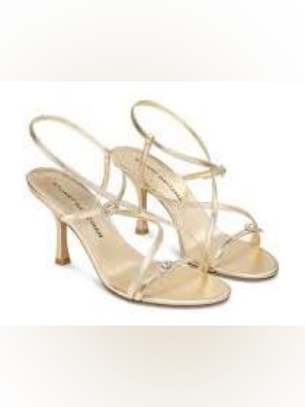 Stuart Weitzman Metallic Strappy Sandal Gold Size 9